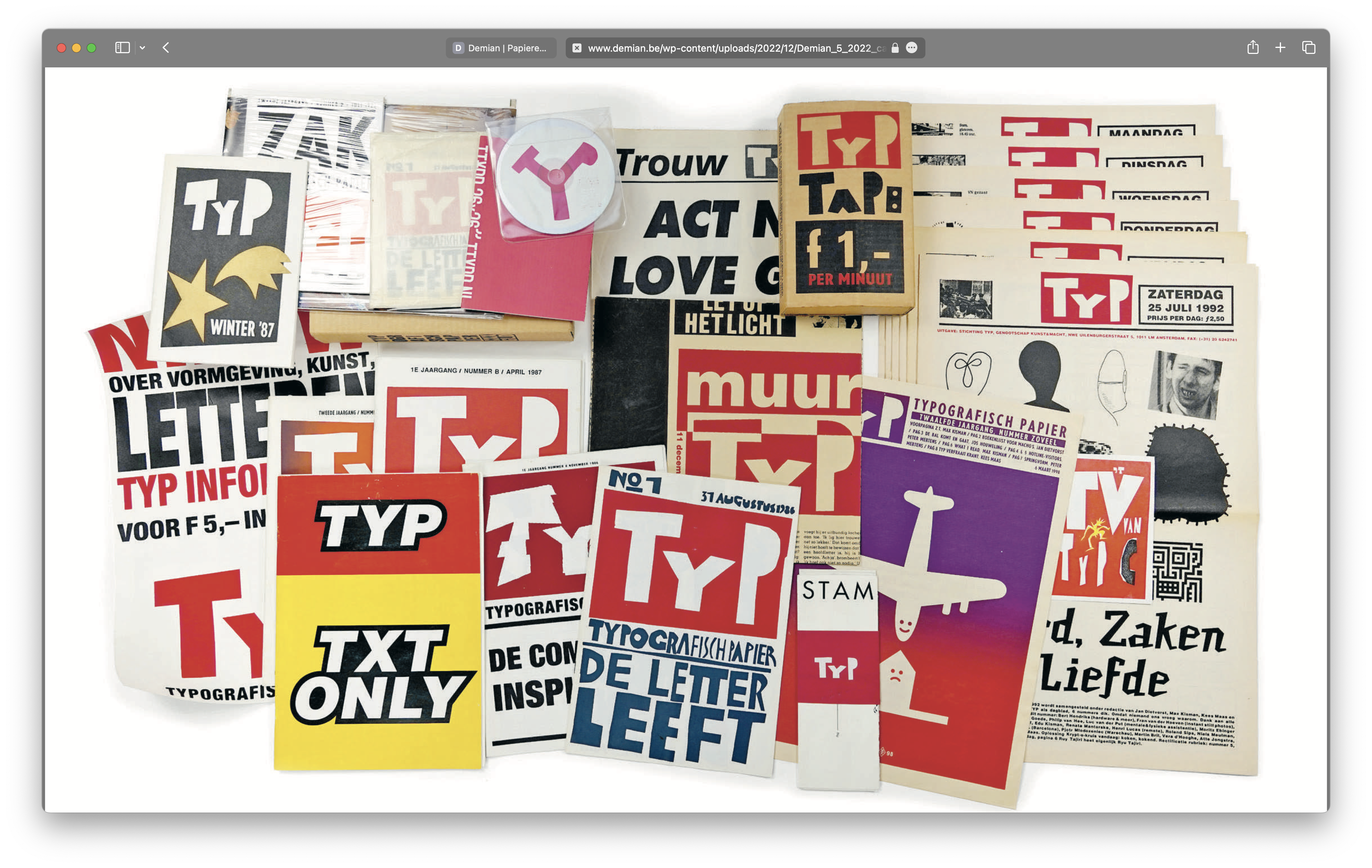 TYP. Typografisch papier. Amsterdam 1986-2021